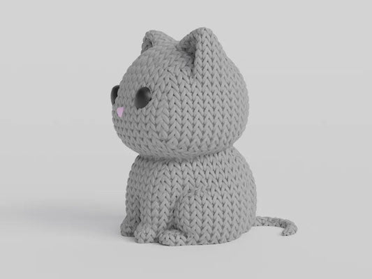 Figurine chat effet tricot