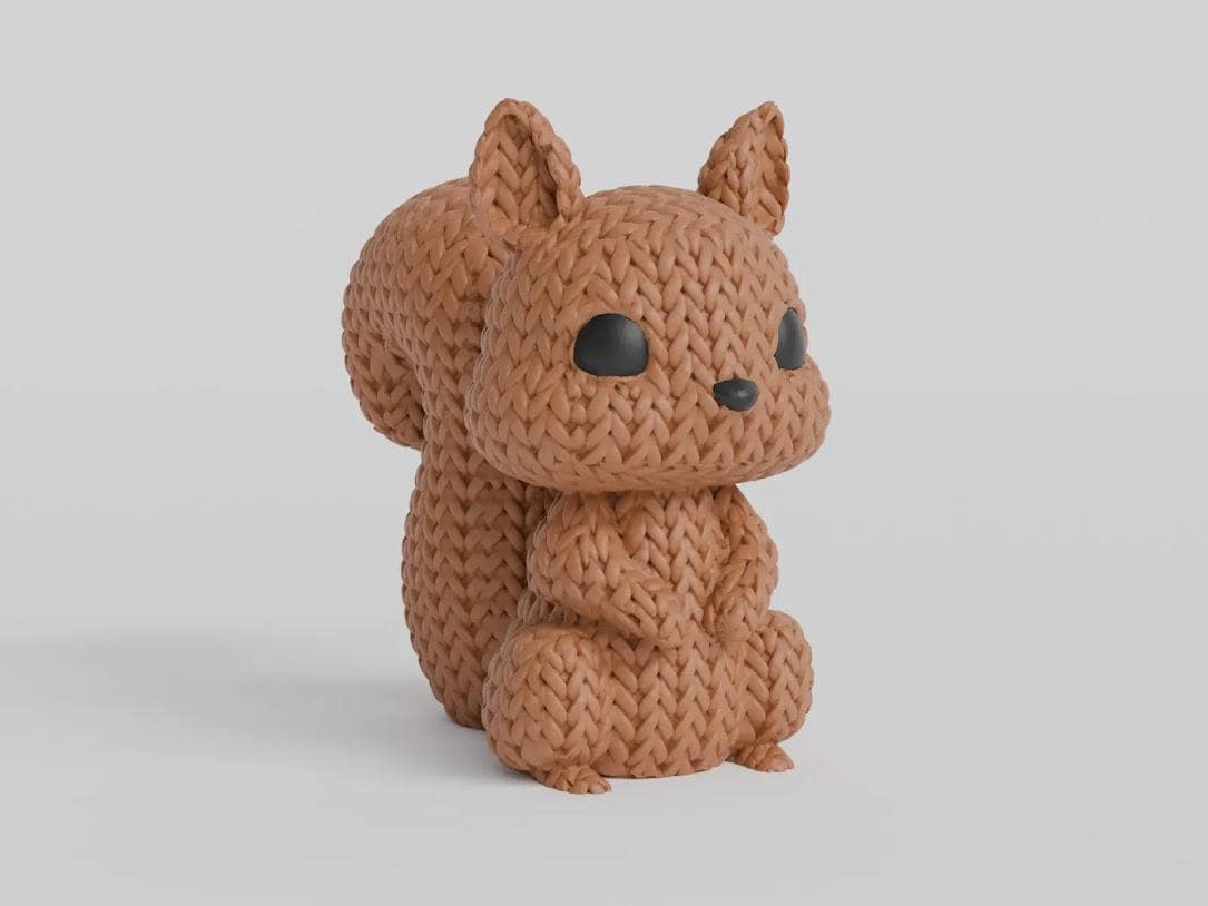 Figurine écureuil effet tricot