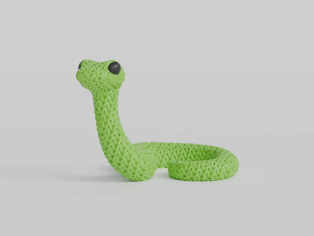 Figurine serpent effet tricot