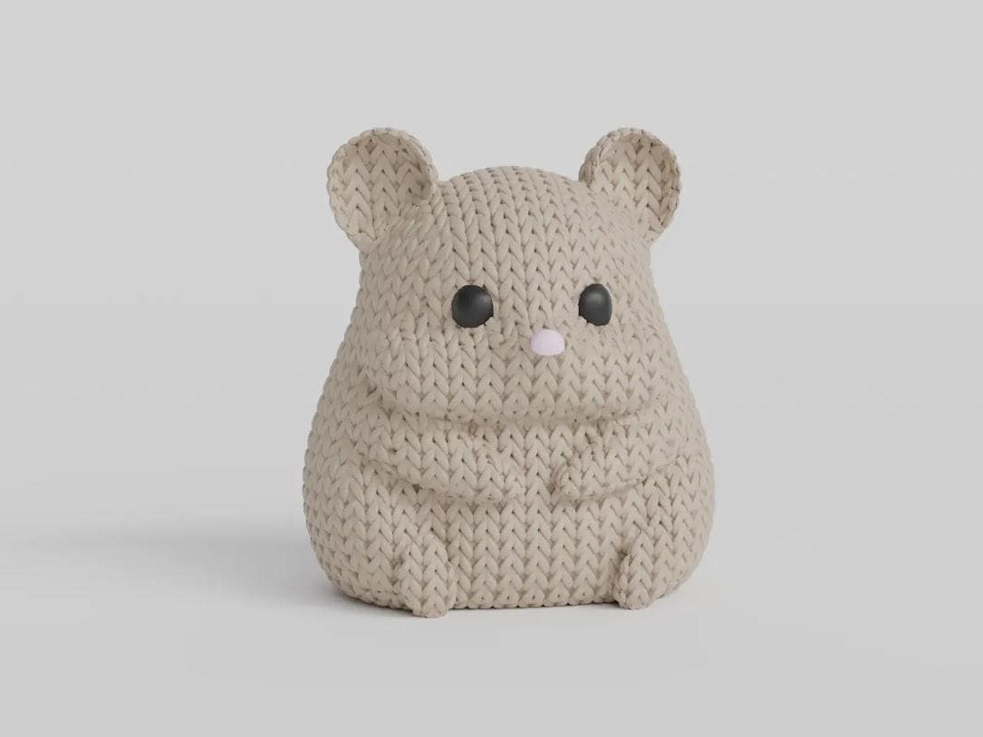 Figurine hamster effet tricot