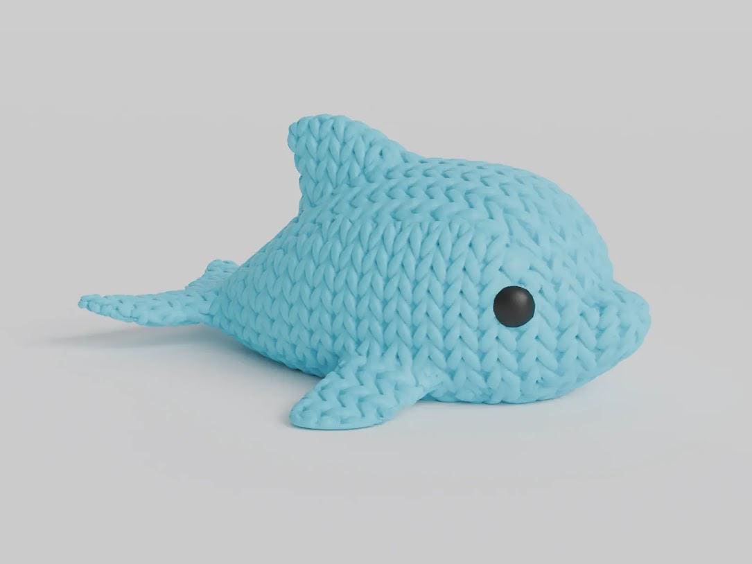 Figurine dauphin effet tricot