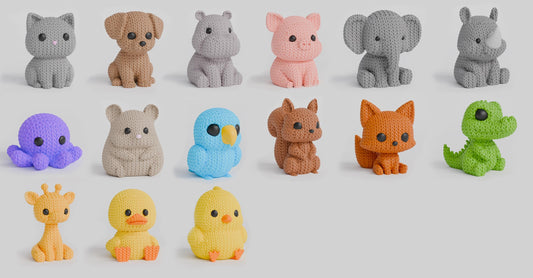 Figurine poussin effet tricot