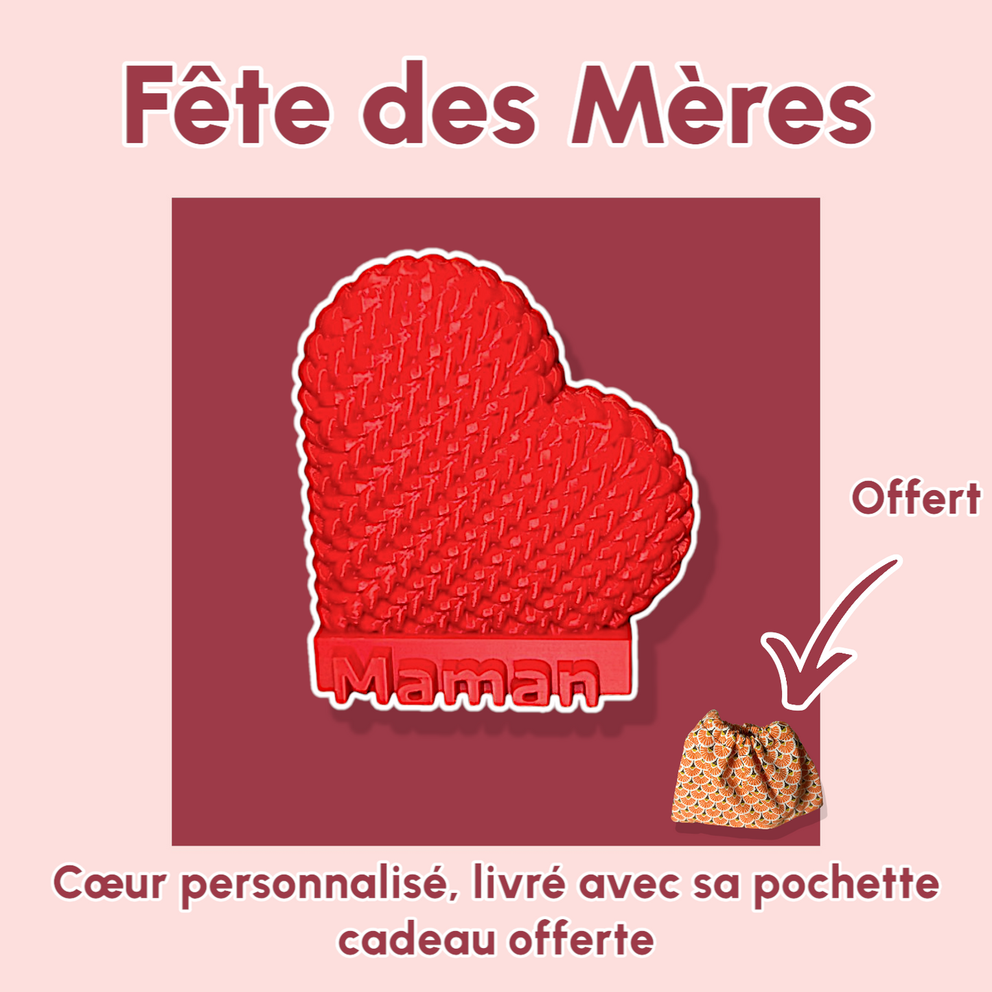 Cœur effet tricot personnalisable
