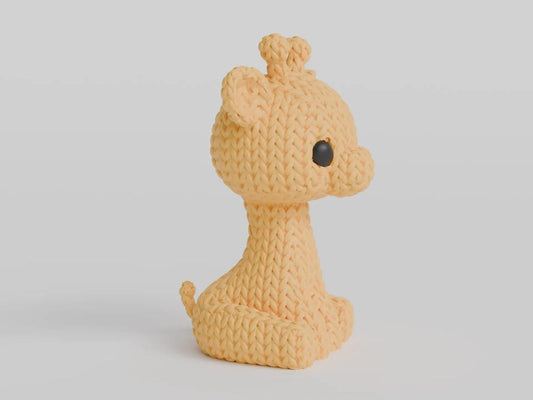 Figurine girafe effet tricot