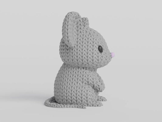 Figurine Souris effet Tricot