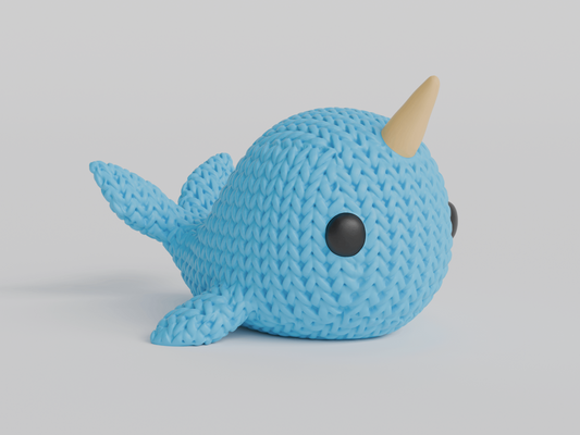 Figurine Baleine ou Narval effet tricot