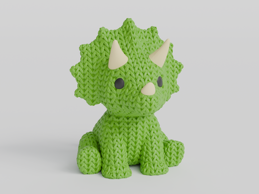 Figurine dinosaure effet tricot