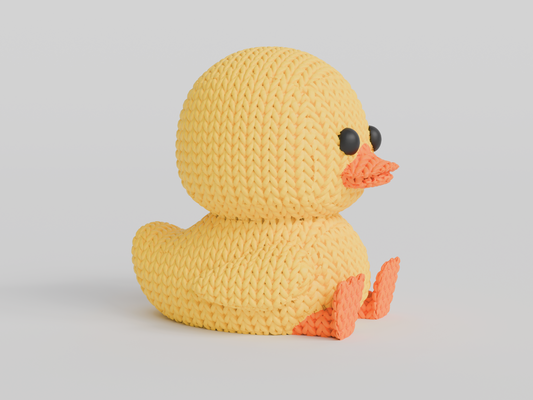 Figurine canard effet tricot