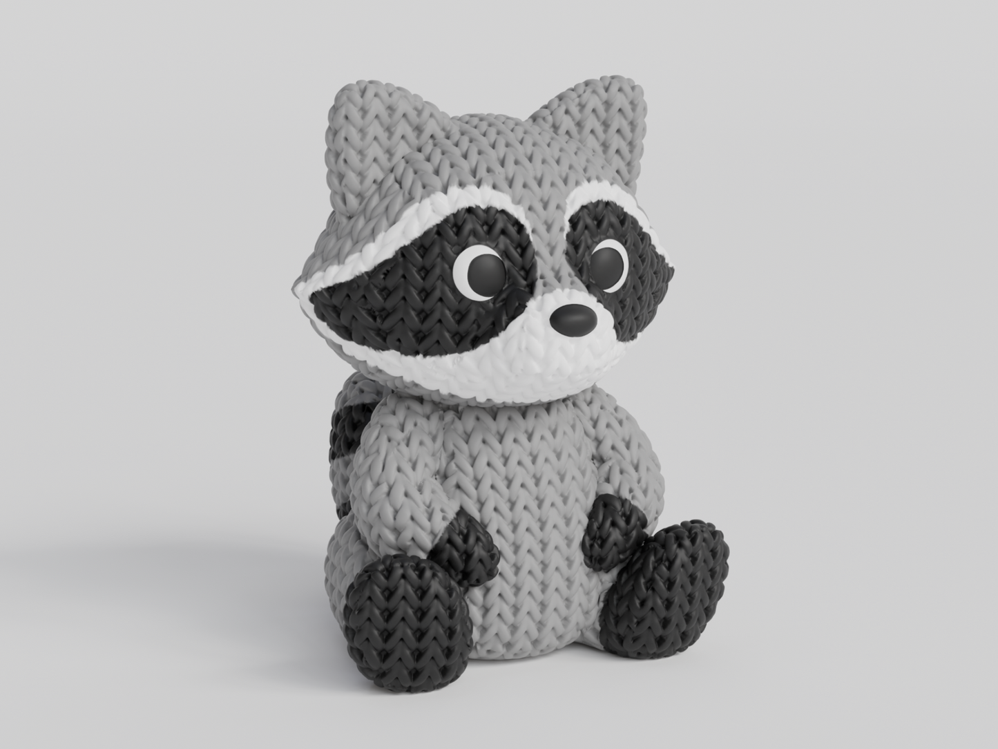 Figurine Raton Laveur effet Tricot