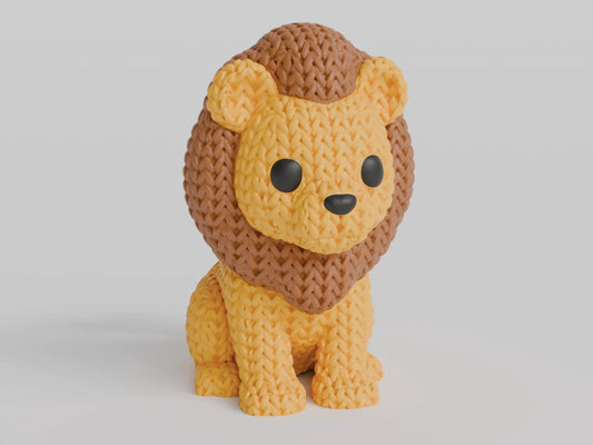 Figurine Lion effet Tricot