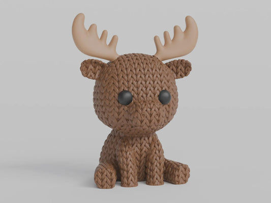 Figurine d'Elan effet Tricot