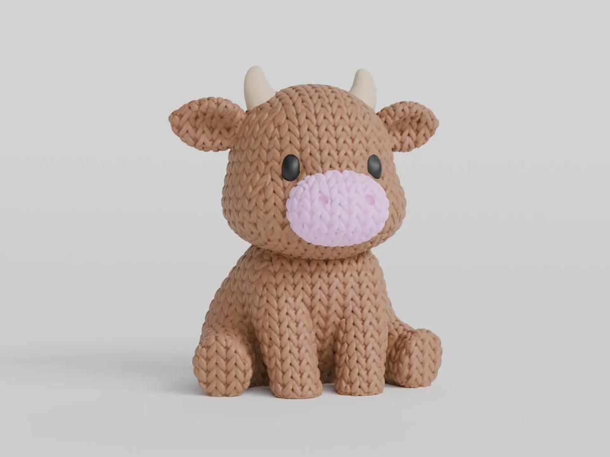 Figurine Vache effet Tricot