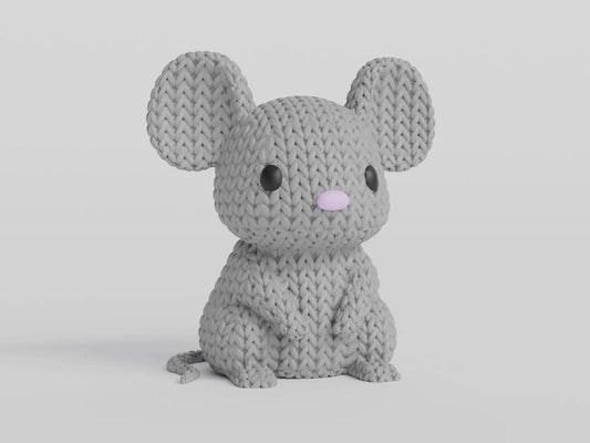 Figurine Souris effet Tricot