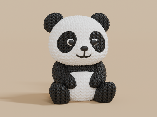 Figurine Panda effet Tricot
