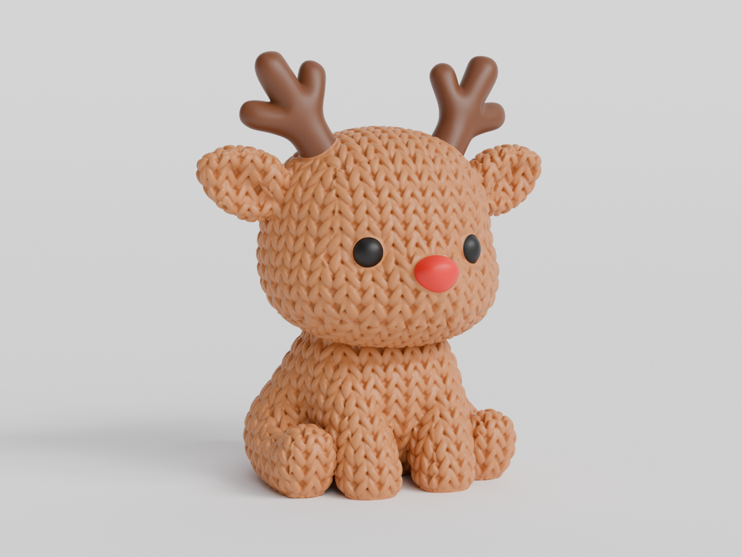 Figurine Renne de noël effet Tricot