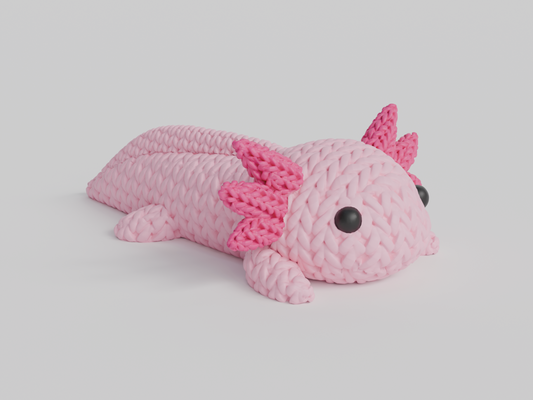 Figurine Axolotl effet tricot
