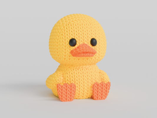 Figurine canard effet tricot