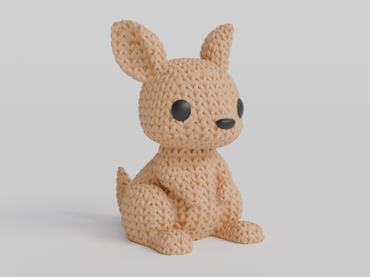 Figurine Kangourou effet Tricot