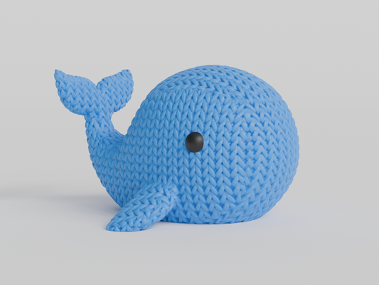 Figurine Baleine ou Narval effet tricot