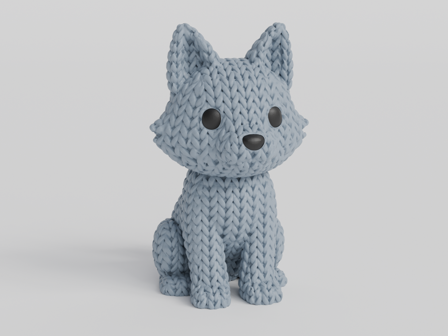 Figurine Loup effet Tricot