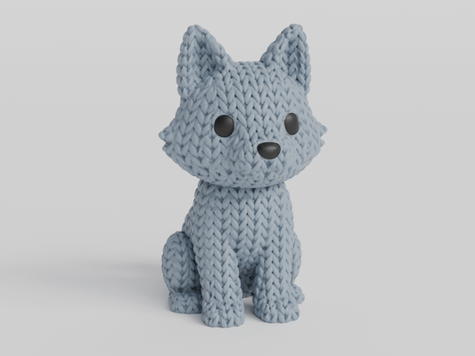 Figurine Loup effet Tricot